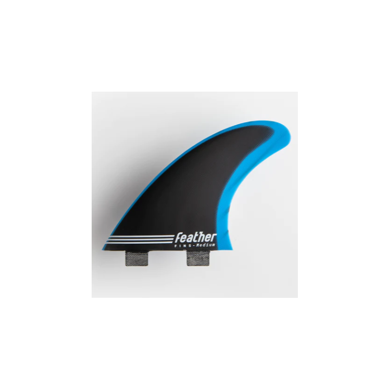 FEATHER FINS FIBERGLASS BLUE & BLACK. DUAL TAB