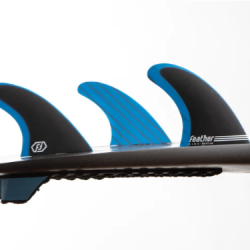 FEATHER FINS FIBERGLASS BLUE & BLACK. DUAL TAB
