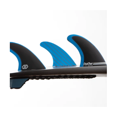 FEATHER FINS FIBERGLASS BLUE & BLACK. DUAL TAB