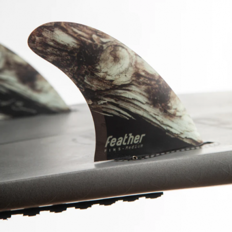 FEATHER FINS BUGARSKI SHAPER SERIES BURN WOOD. CLICK TAB