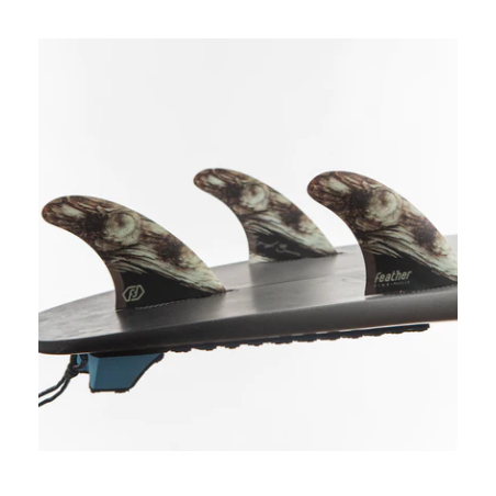 FEATHER FINS BUGARSKI SHAPER SERIES BURN WOOD. CLICK TAB