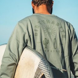 Dirty Habits Aloe Sweater - Pull Vert Coton Surf