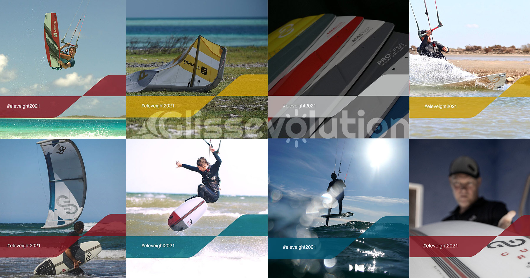 Voici les premières images de la gamme Eleveight Kites 2021 : ailes, planches, foil,...