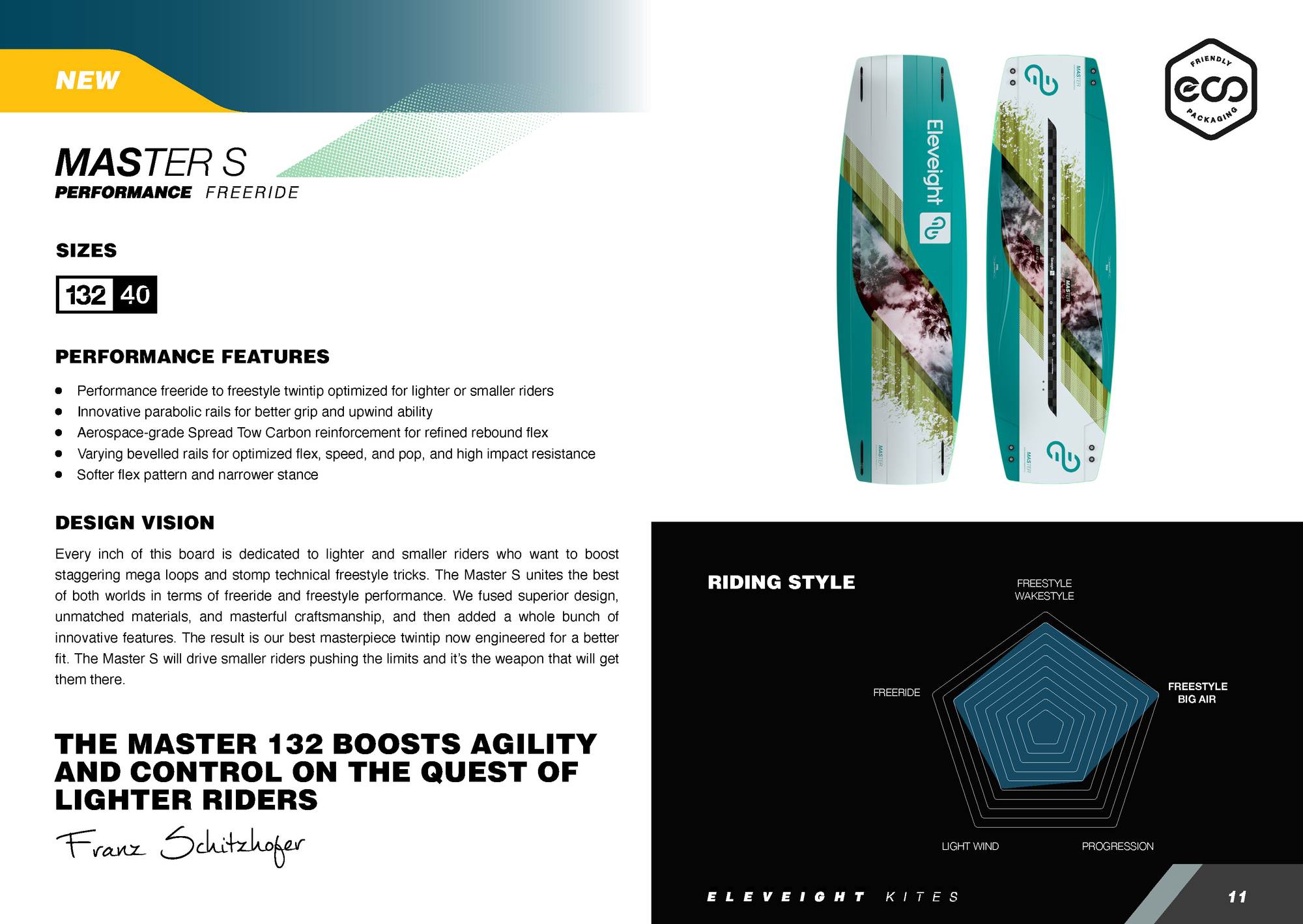 planches twintip Master v4 et Master C+ v3 et Master S d'Eleveight