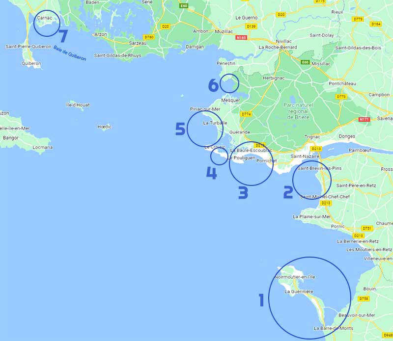 Guide des Spots de kite du 44 loire atlantique  fromentine, saint brevin, pont mahé, turballe, pornichet, la baule, noirmoutier, carnac