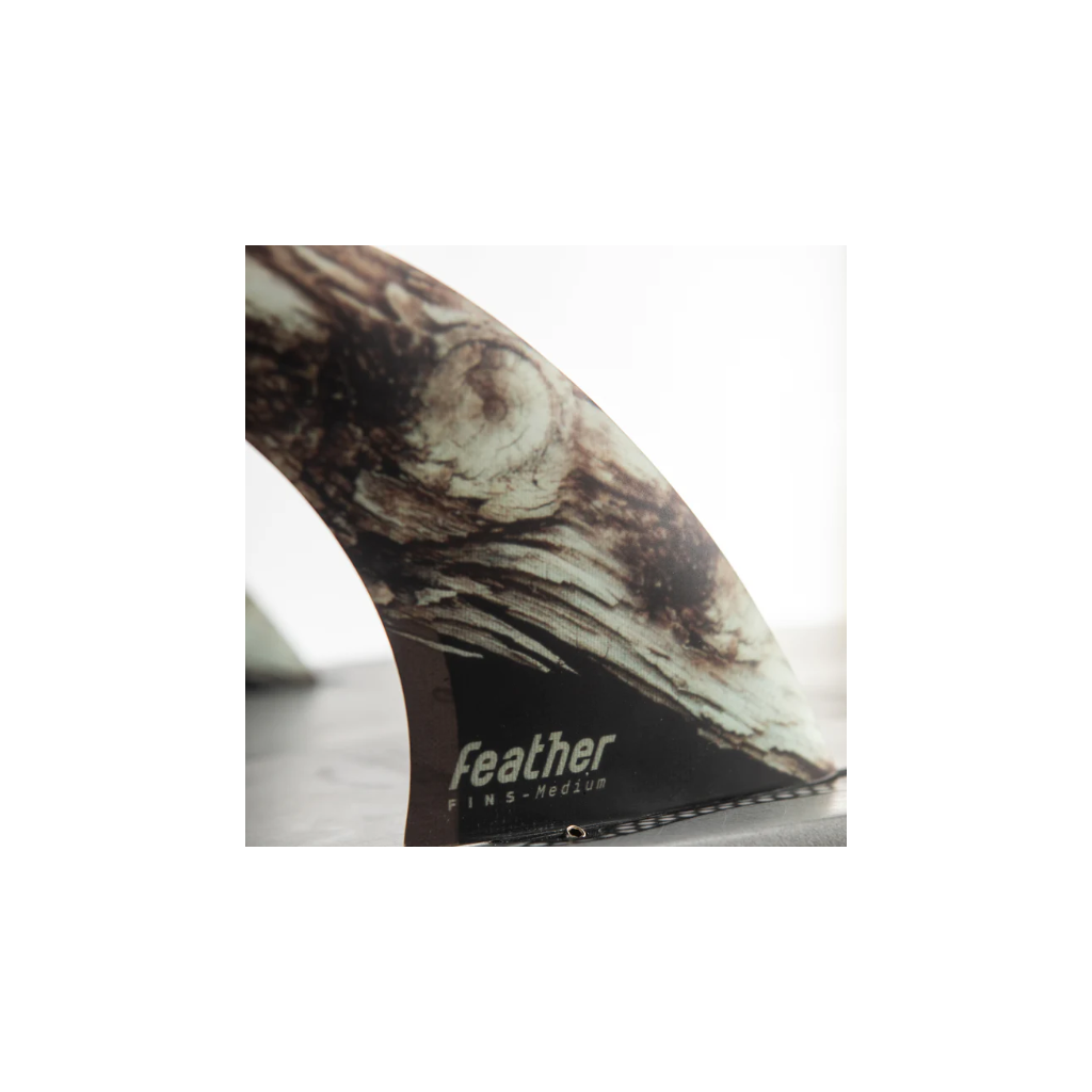 FEATHER FINS BUGARSKI MODERN KEEL BURN WOOD. CLICK TAB