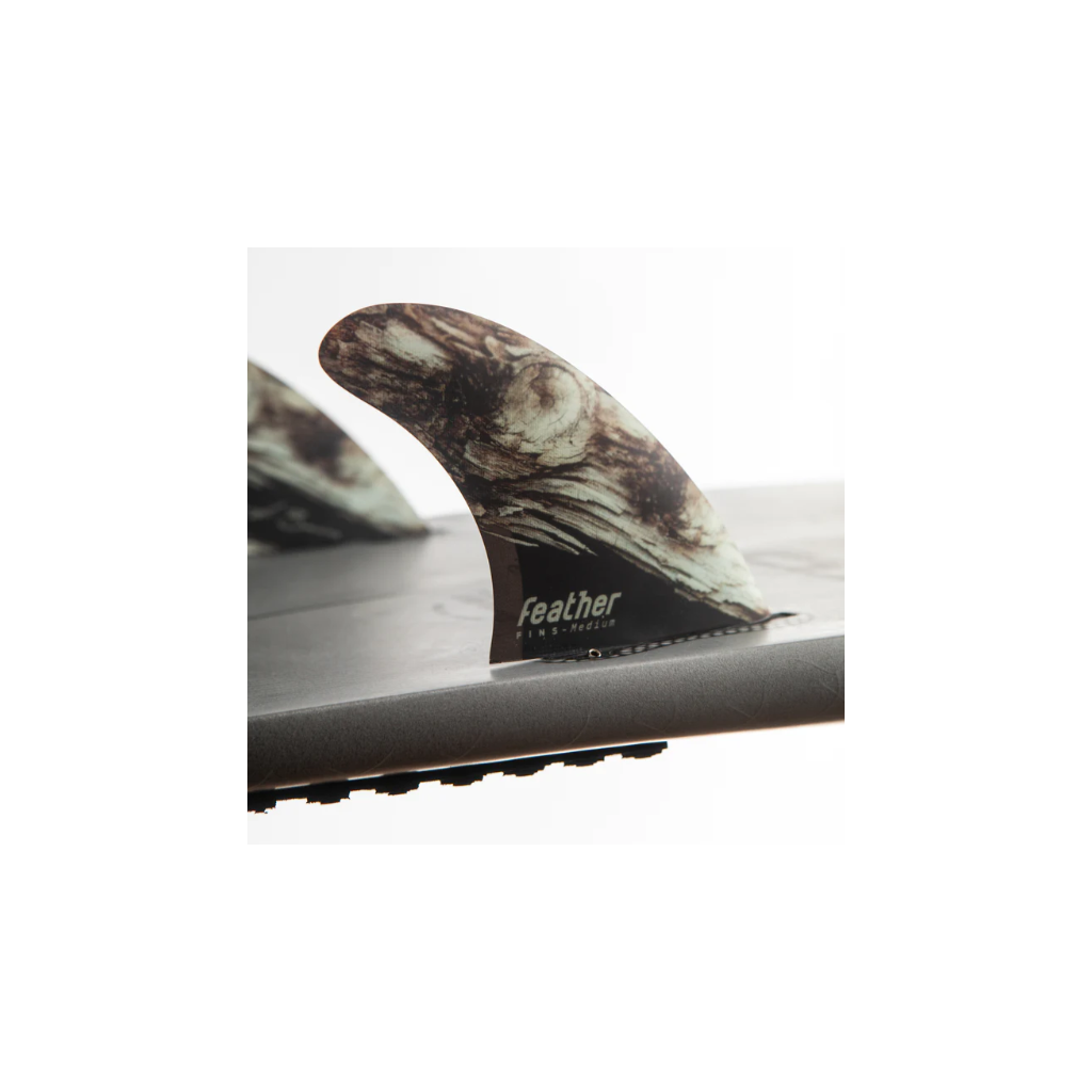 FEATHER FINS BUGARSKI MODERN KEEL BURN WOOD. CLICK TAB