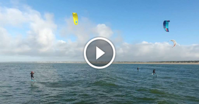 Vidéo drone : Session kitefoil en famille pour Nina