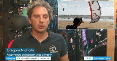 Réglementation kitesurf La Baule / Pornichet : reportage de France 3 région