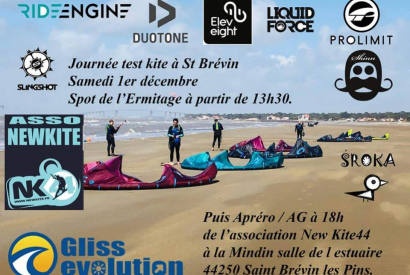 Journée test kite à St Brévin 1er décembre à partir de 13h30.